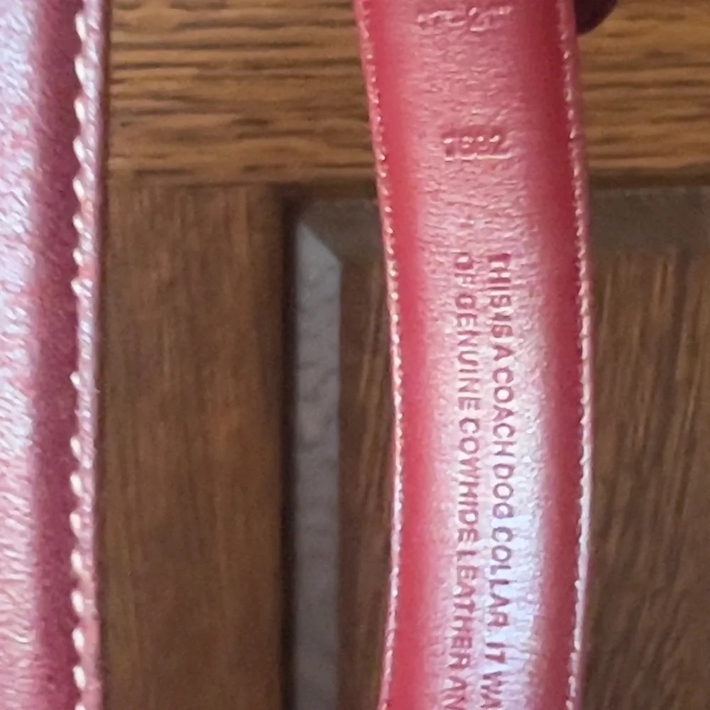 Vintage Coach Red Leather Dog Collar Size L